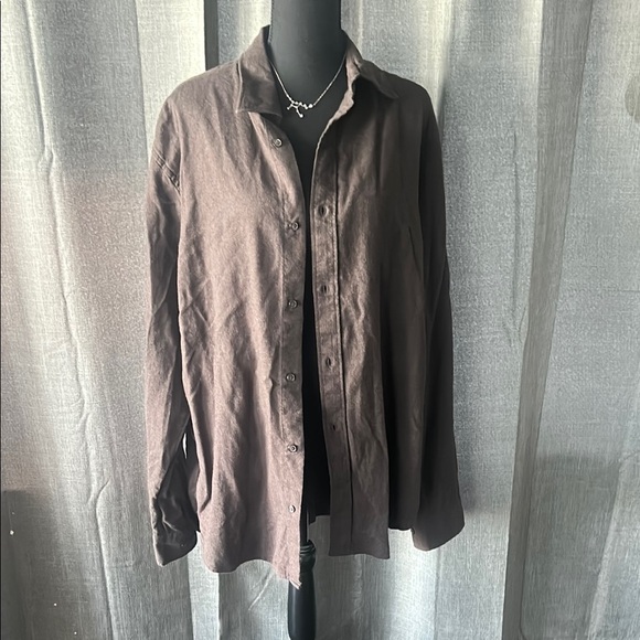 Banana Republic Dark Brown Casual Button Down Shirt - Picture 1 of 4
